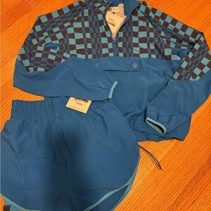 Beach Riot Blue and Black Checkered Set